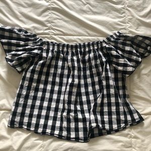 🌟2/$10🌟 Gingham Print Off the Shoulder Top